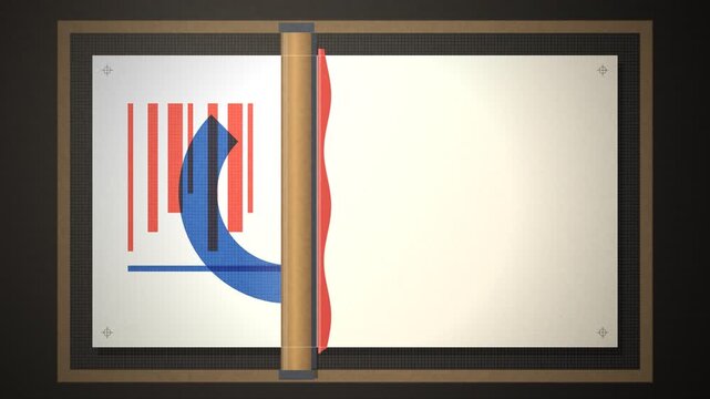 Screen Printing Squeegee Pull Revealing Bold Geometric Poster