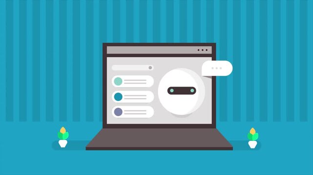 Laptop screen with AI chatbot displays search results base on user query and location. AI powered search optimization strategy including AI SEO.