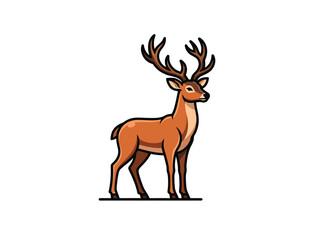 Fototapeta premium Majestic Reindeer Deer Standing Vector Illustration Christmas Wildlife Animal Clipart
