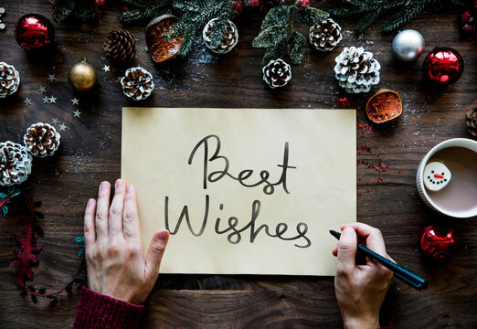 Christmas themed Best Wishes card