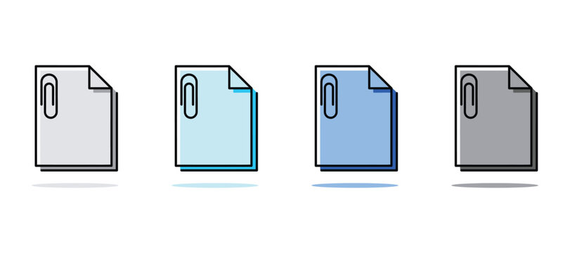 Minimalist document file icon with a paperclip attachment document paperclip attachment clipping business administration organize management clerical stationery information