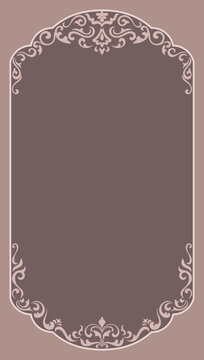 Beige background, vintage elements, classic patterns, vintage frame, wedding card.