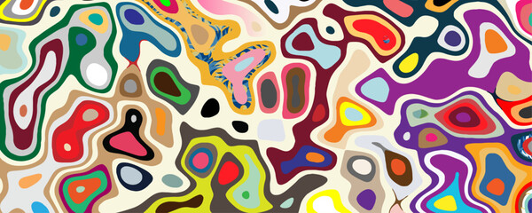Fototapeta premium Colorful abstract wavy papercut layers background gradient shape design vector