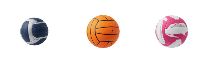 Fototapeta premium Set Professional Volleyball Balls Collection Sports Equipment Gear Athletic Activity Game Playing Indoors Court Competition Tournament Match Training Practice Exercise Recreation Entertainment