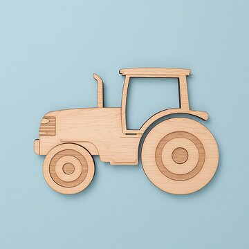 An element of a tractor made of wood