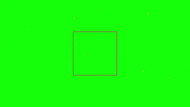 Green screen animation featuring a red square frame and a dynamic checkmark symbol appearing within, ideal for motion graphics, video effects, and chroma key compositing projects