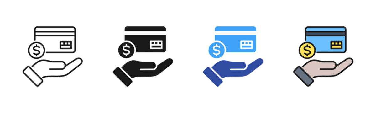 Ebt Card icon set multiple style collection