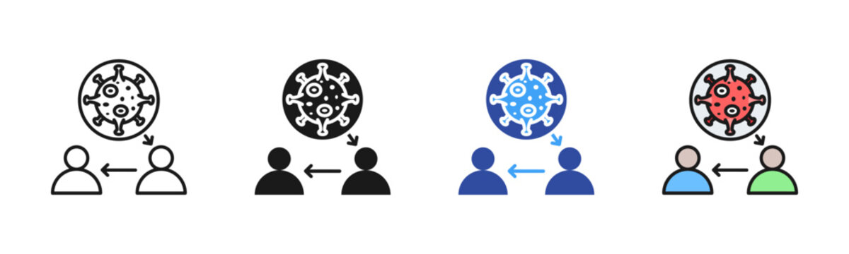 Viral Infection icon set multiple style collection