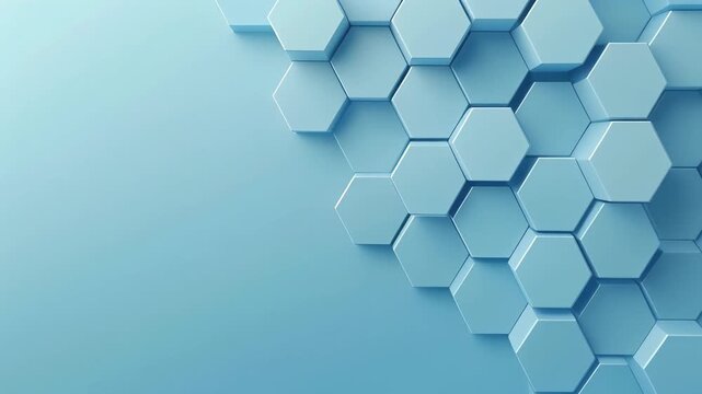 淡いブルーが広がるハニカム六角形の幾何学模様
