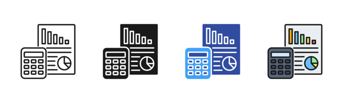 Construction Estimator icon set multiple style collection