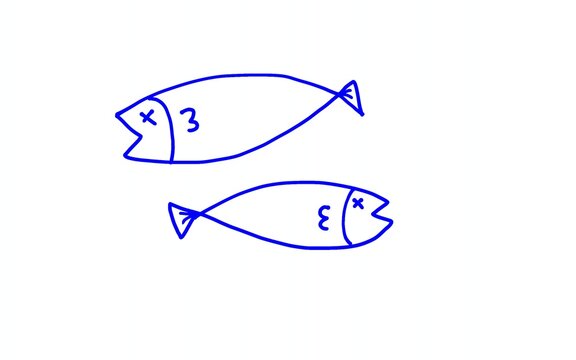 blue dead fish vector illustration