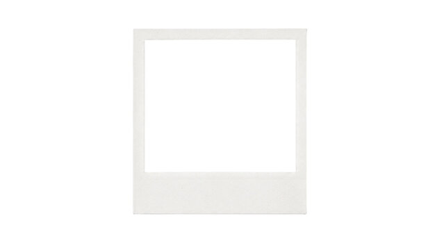 Blank vintage polaroid photo frame isolated on transparent background