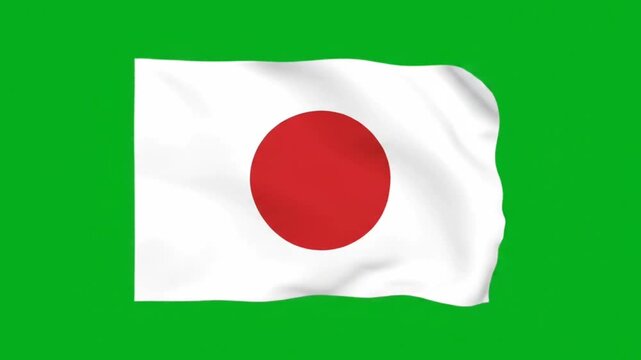 Japan flag waving animation