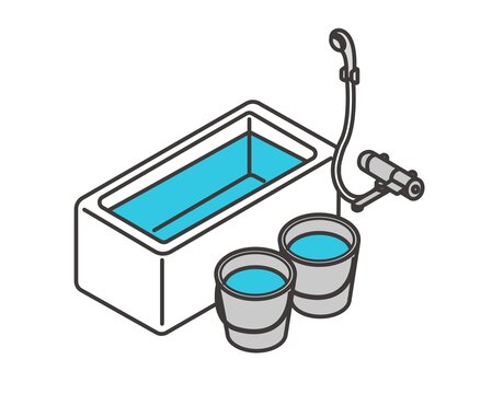 生活用水を貯めておくベクターイラスト