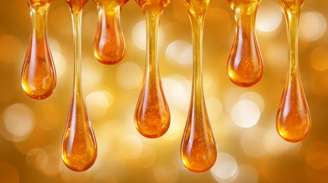 Golden Honey Dripping from Spoon with a Glittering Background Creating a Warm and Inviting Atmosphere of Natural Sweetness and Culinary Delight