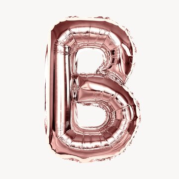 B letter balloon collage element, party alphabet, foil balloon