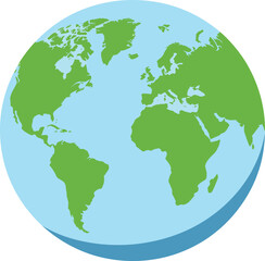 Obraz premium Simple flat illustration of the planet earth globe representing international connection and global environment