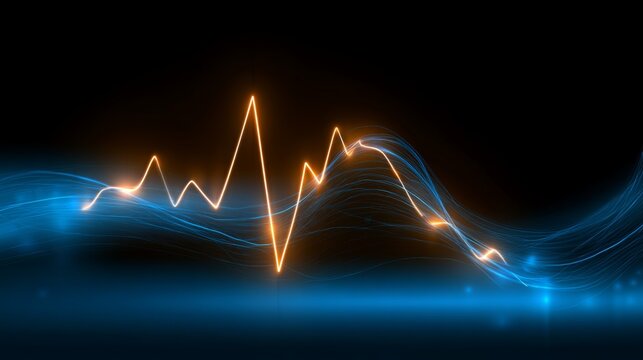 Abstract illustration of digital sound waves with glowing lines and vibrant colors creating a futuristic and energetic visual effect