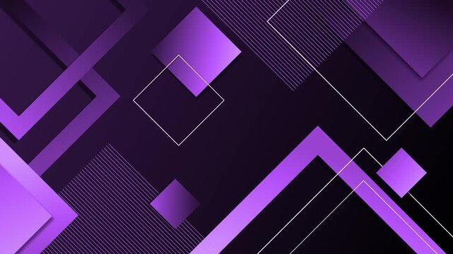 Abstract background with overlapping geometric squares and angled lines animation