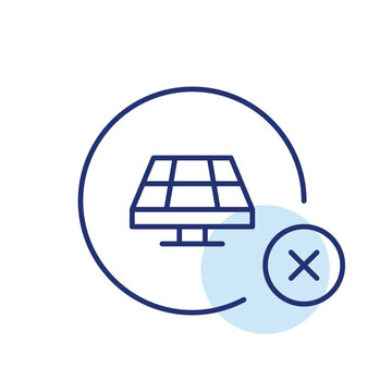 Renewable energy restriction, solar power outage. Pixel perfect, editable stroke vector icon