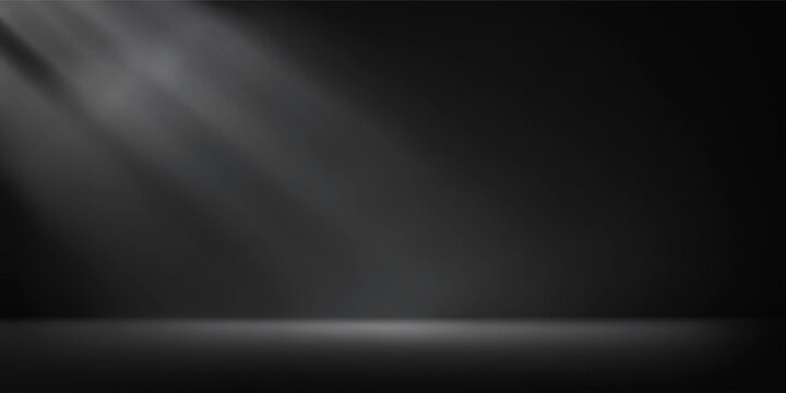 Abstract dark grey background with soft light rays illuminating the center product background grey texture studio backdrop interior design spotlight minimalist abstract empty stage