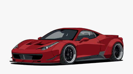Fototapeta premium Stylish Red Supercar Side View for Branding and Design Projects
