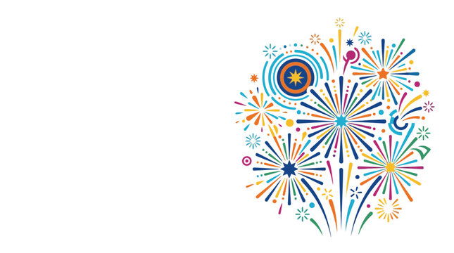 Colorful Abstract Firework Explosion Isolated