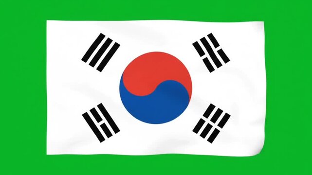 South Korea flag waving animation