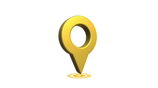 Location Pin Pointer Animation on Transparent Alpha Channel 4K