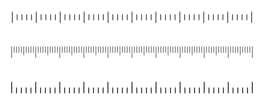 High legibility ruler scale icon graphic design used to Show sizing charts and weight limits. Solid shape measurement scale template design on white background.