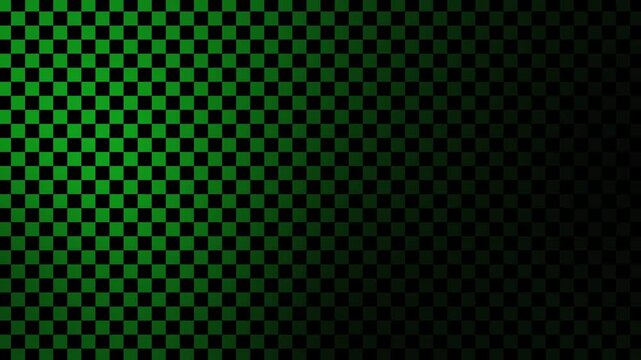 Abstract dark green pixel checkerboard background loop with glowing gradient light.