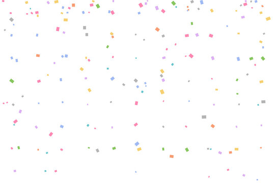 Colorful falling confetti and festive party elements, isolated on a transparent background, confetti, celebration