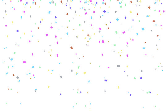 Colorful falling confetti and festival celebration elements, isolated on a transparent background, confetti, party