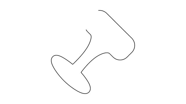 Abstract line art drawing a stylized dumbbell with smooth curves and a rounded shape.