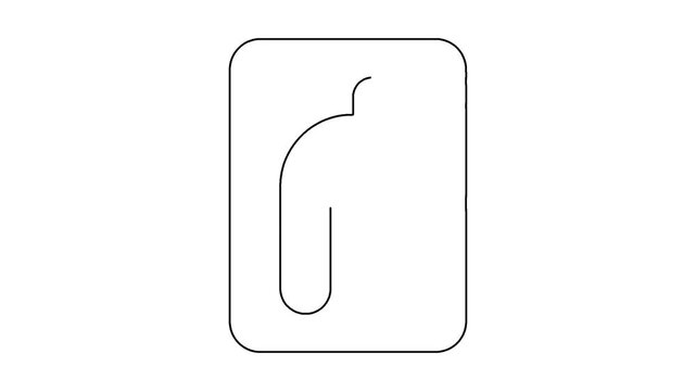 Minimalist digital drawing of bottle shape animated line art on clean white background.