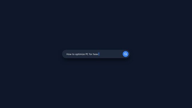 Dark mode search bar typing how to optimize PC for heavy gaming