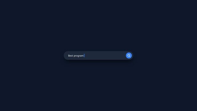 Dark mode search bar typing best programming languages internet query