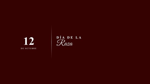 Seamless loop 12 de Octubre Dia de la Raza elegant typography animation
