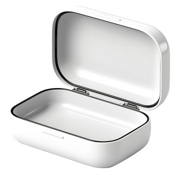 Sleek white portable travel case with clam shell design and smooth matte finish, perfect for organizing electronic accessories., isolated