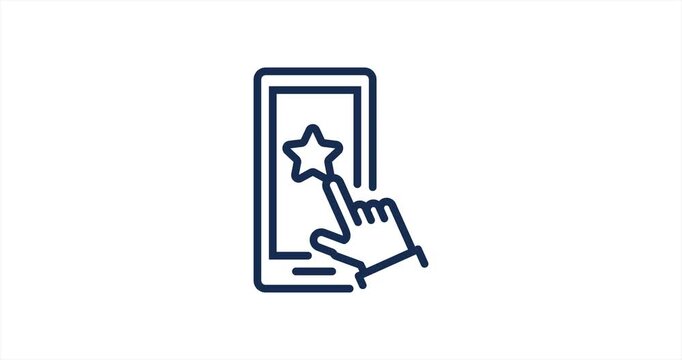 Mobile Rating Review Motion Icon Line