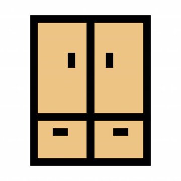 Cupboard Color style, animation icon for social media, presentations, videos, websites, etc. No background, Alpha channel.	
