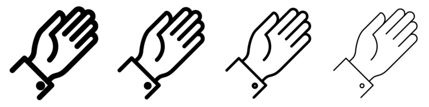 Open hand line icon for giving or receiving gesture