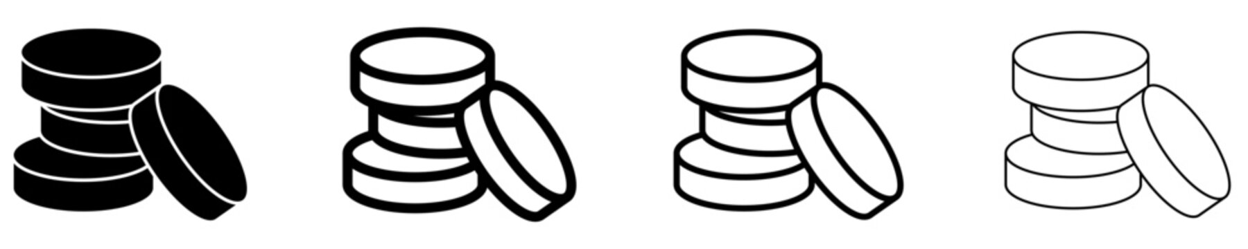 Stack of coins flat icon for finance and banking