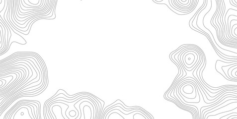 Topographic map background with gray contour lines, abstract geographic terrain vector, minimalist white landscape texture for cartography and web design © SELIM