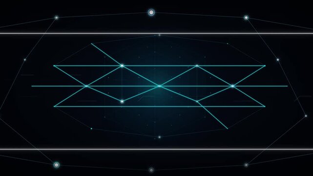 Abstract digital network grid with glowing cyan nodes and connecting lines