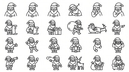 Obraz premium Set of santa claus icons