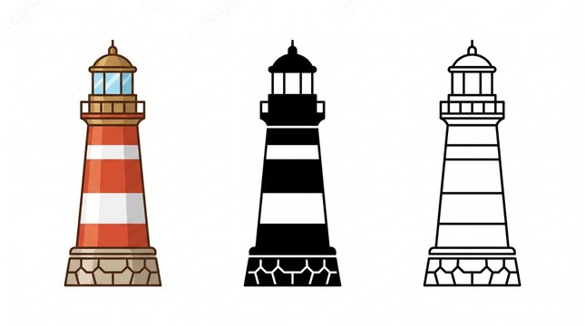 lighthouse silhouette vector illustration