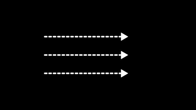 Dashed line or dotted divider animation on black background