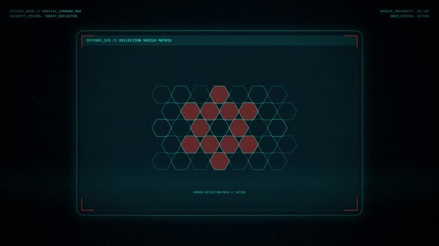 Advanced Sci Fi Hud Display for Orbital Satellite Array and Deflection Shield