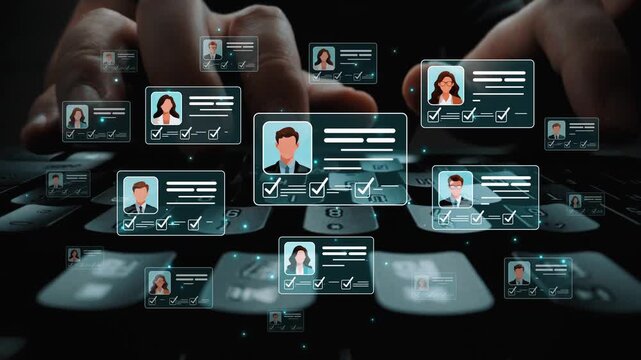 Digital Identity Management Concept with Multiple Profiles and Checkmarks on Keyboard, Representing Online Authentication and Verification Processes Sigmoid